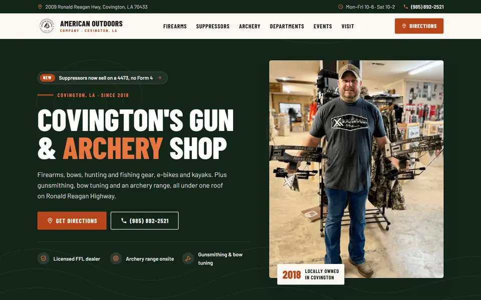 American Outdoors Company home page