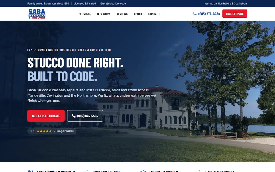 Saba Stucco home page